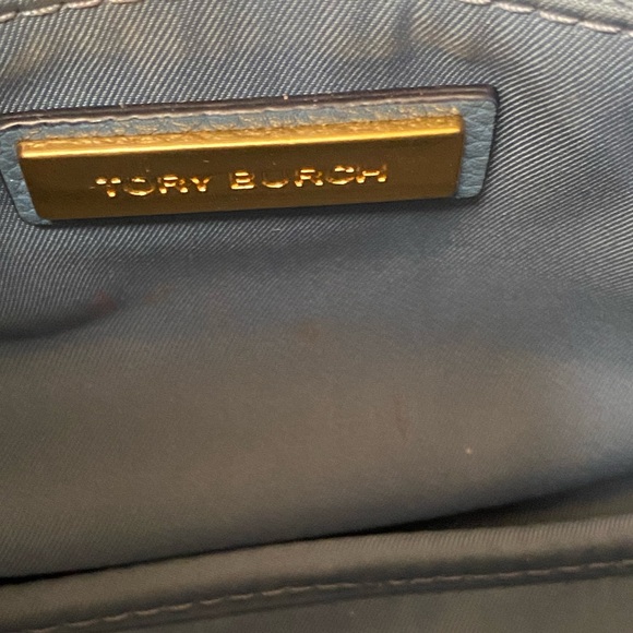 Tory Burch Everly Leather Flap Saddle Bag in Blue Yonder MSRP $458 -EUC - Picture 5 of 11